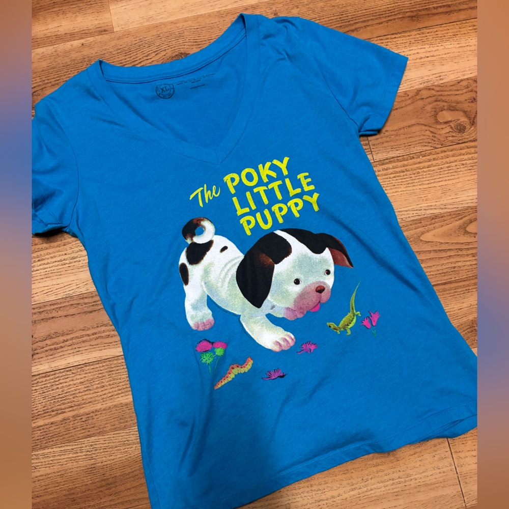 Out of Print Bright Blue pookie Puppy T-Shirt - Picture 2 of 4